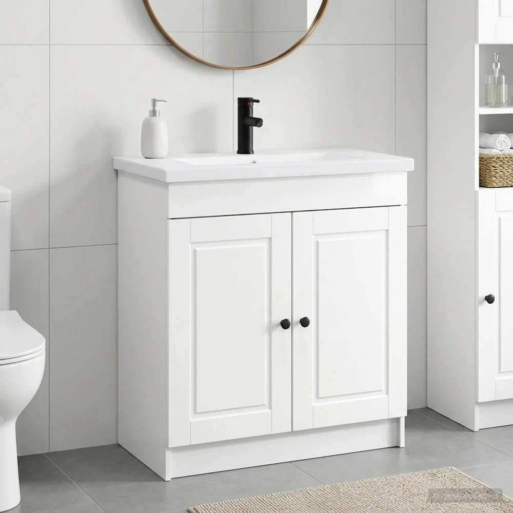Vonios baldų rinkinys Itin blizgi balta 56 x 37,5 x 81 cm
