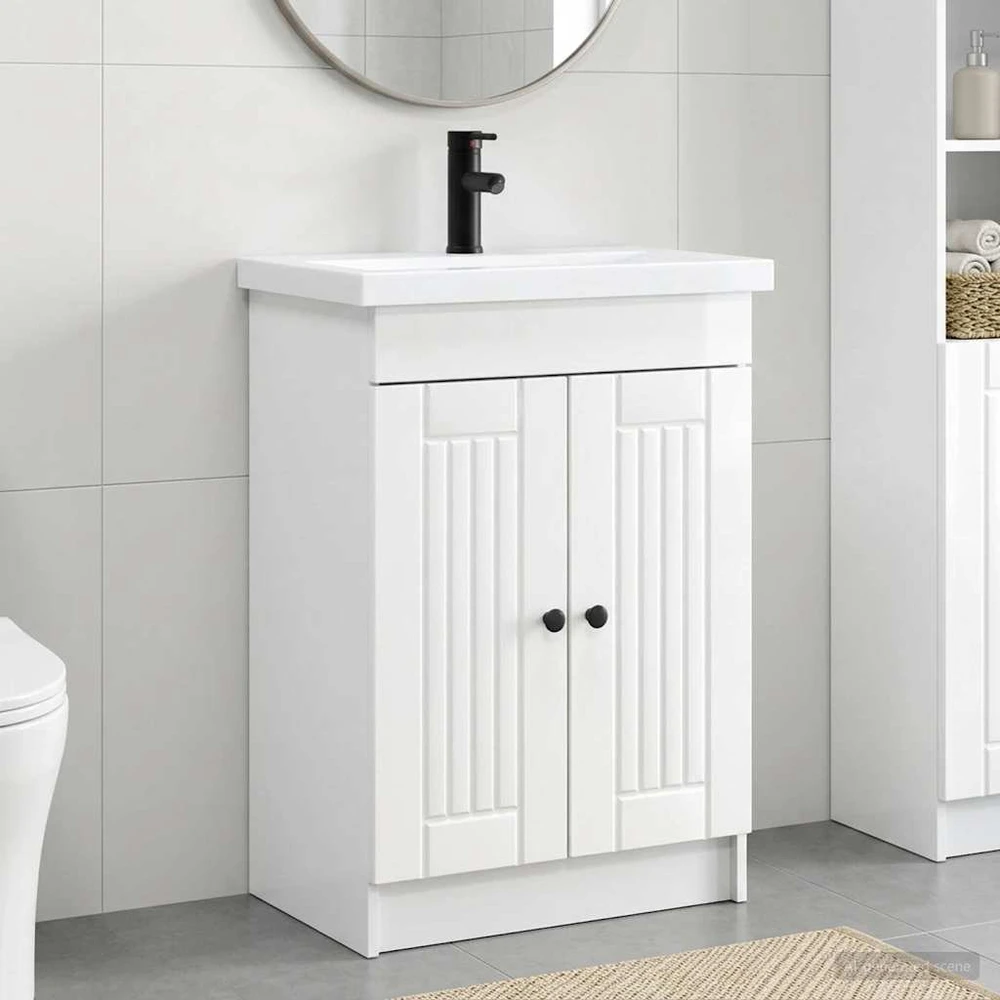 Vonios baldų rinkinys Itin blizgi balta 78,5 x 37,5 x 81 cm
