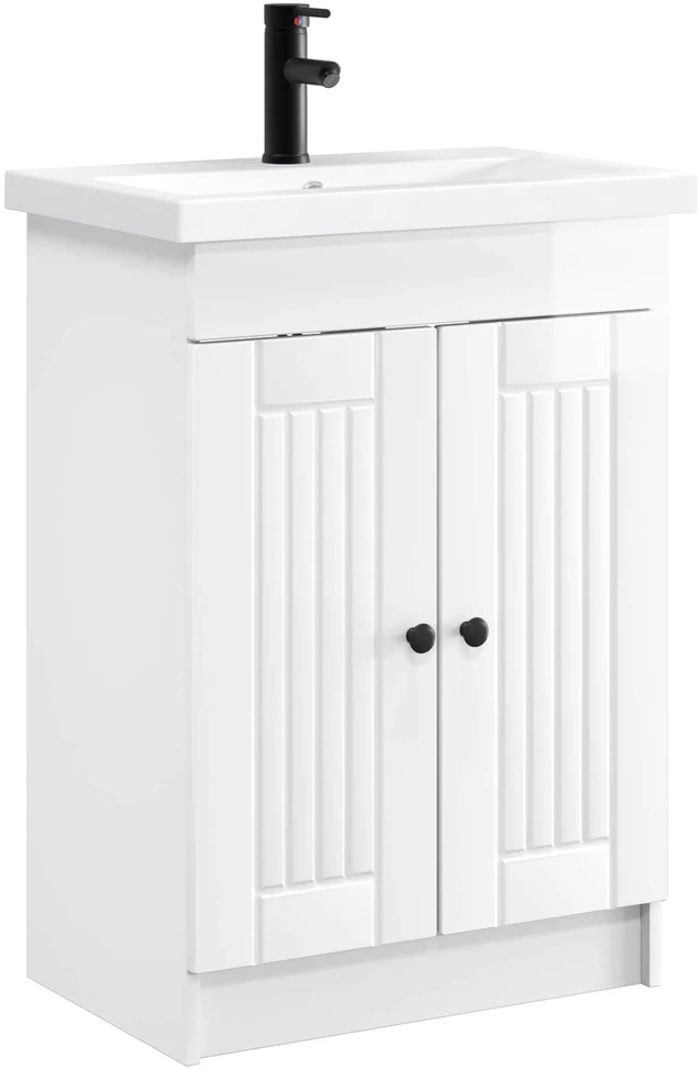 Vonios baldų rinkinys Itin blizgi balta 56 x 37,5 x 81 cm