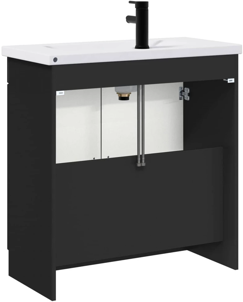 Vonios baldų rinkinys Juoda 78,5 x 37,5 x 81 cm