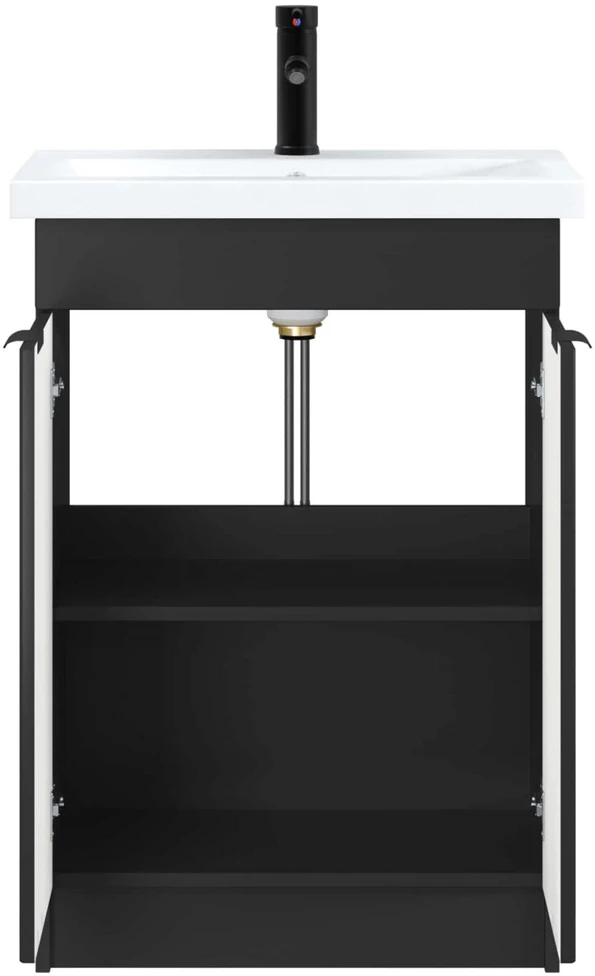 Vonios baldų rinkinys Juoda 78,5 x 37,5 x 81 cm