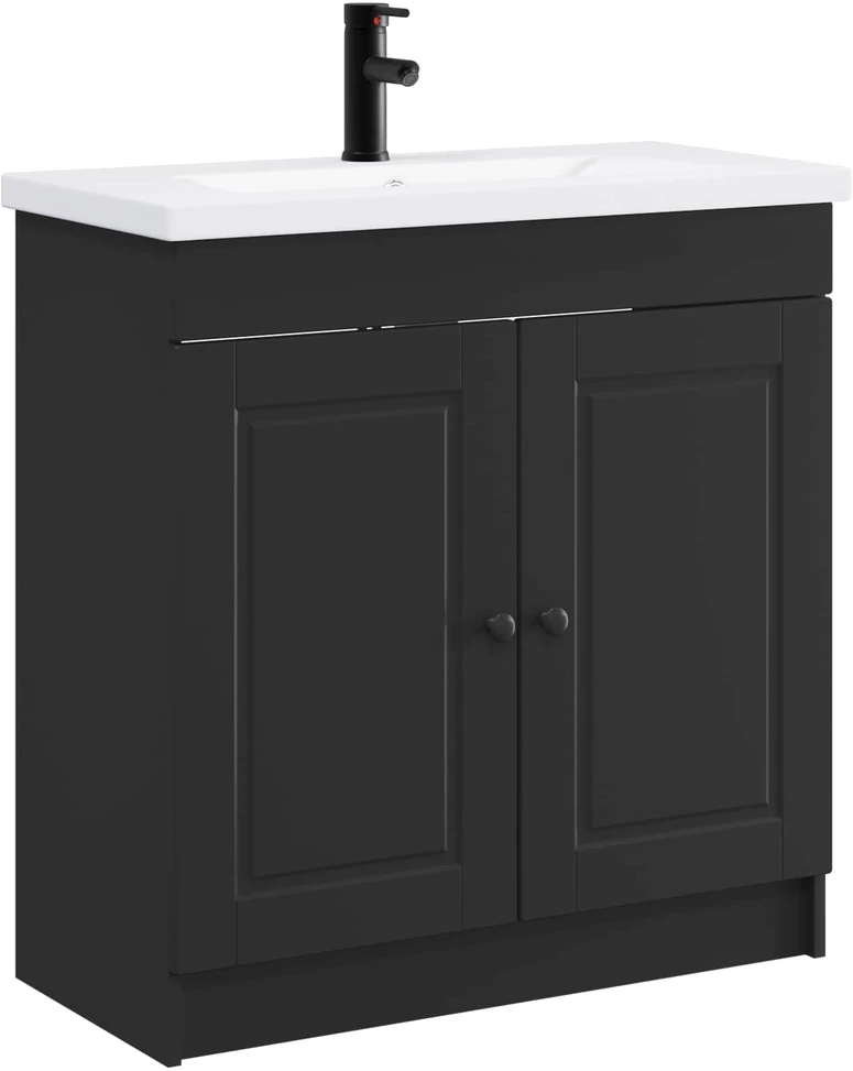 Vonios baldų rinkinys Juoda 78,5 x 37,5 x 81 cm