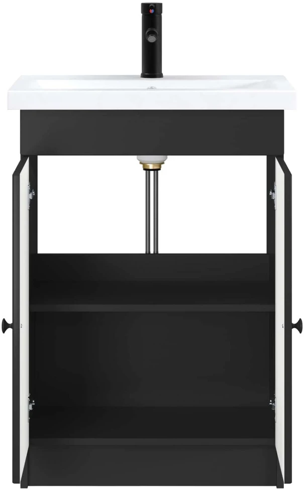 Vonios baldų rinkinys Juoda 78,5 x 37,5 x 81 cm