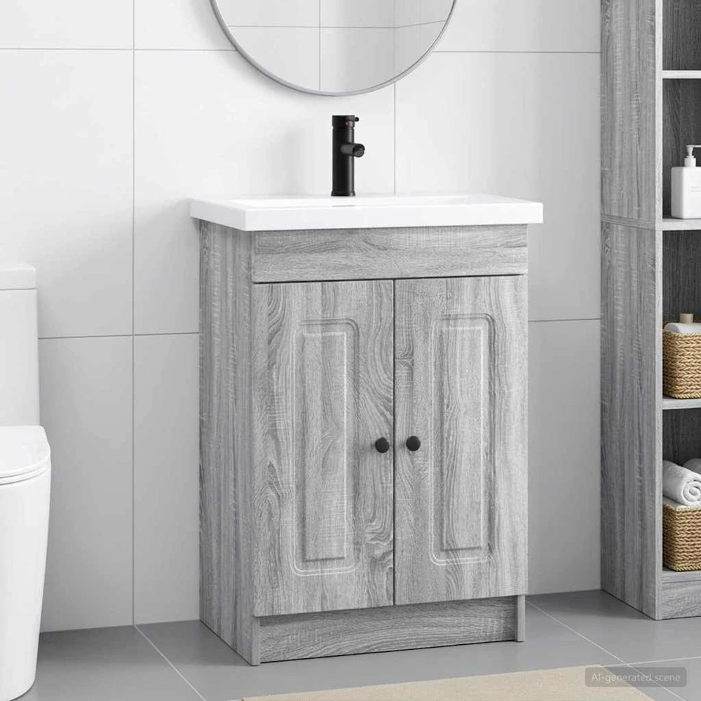 Vonios baldų rinkinys Pilka Sonoma 56 x 37,5 x 81 cm
