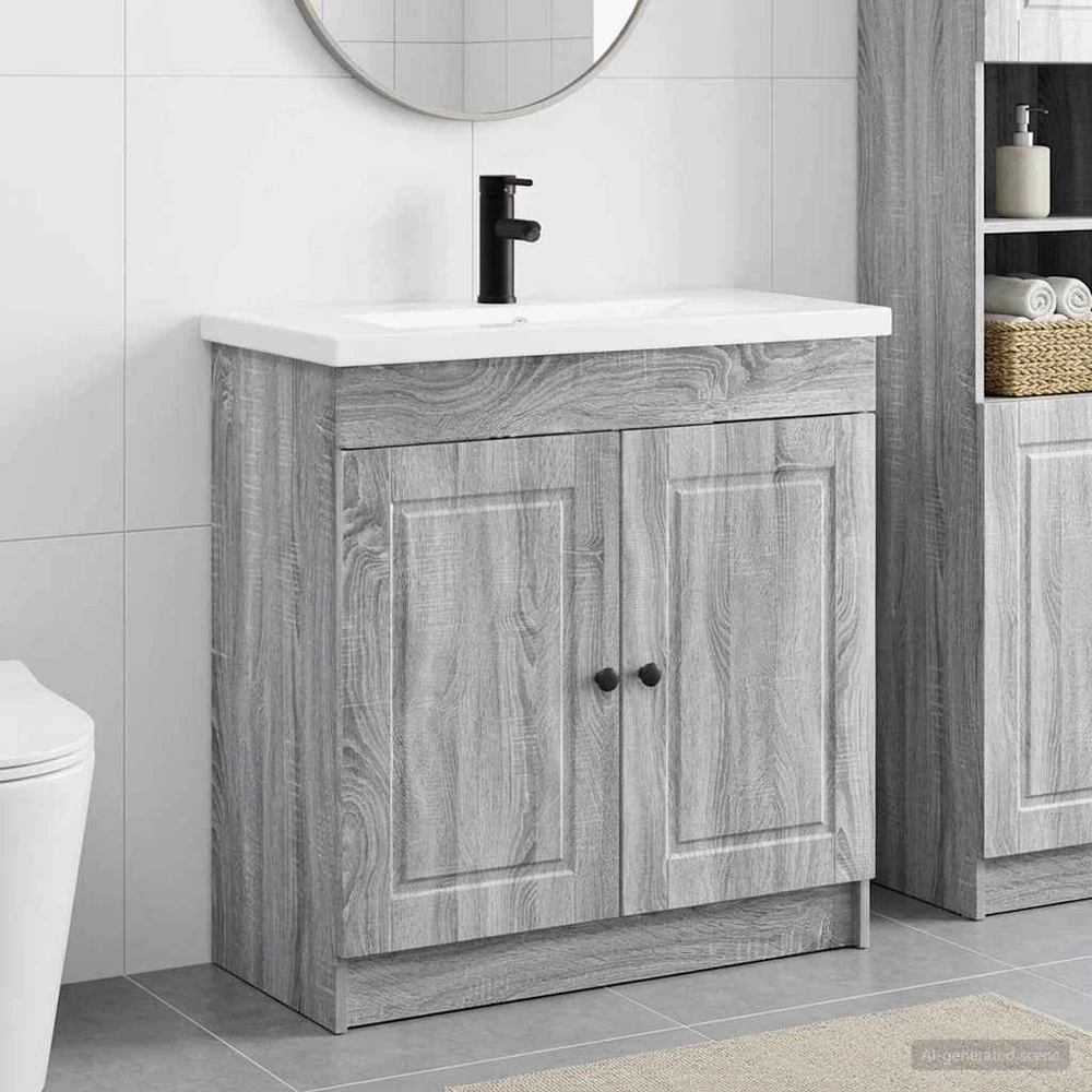 Vonios baldų rinkinys Pilka Sonoma 78,5 x 37,5 x 81 cm