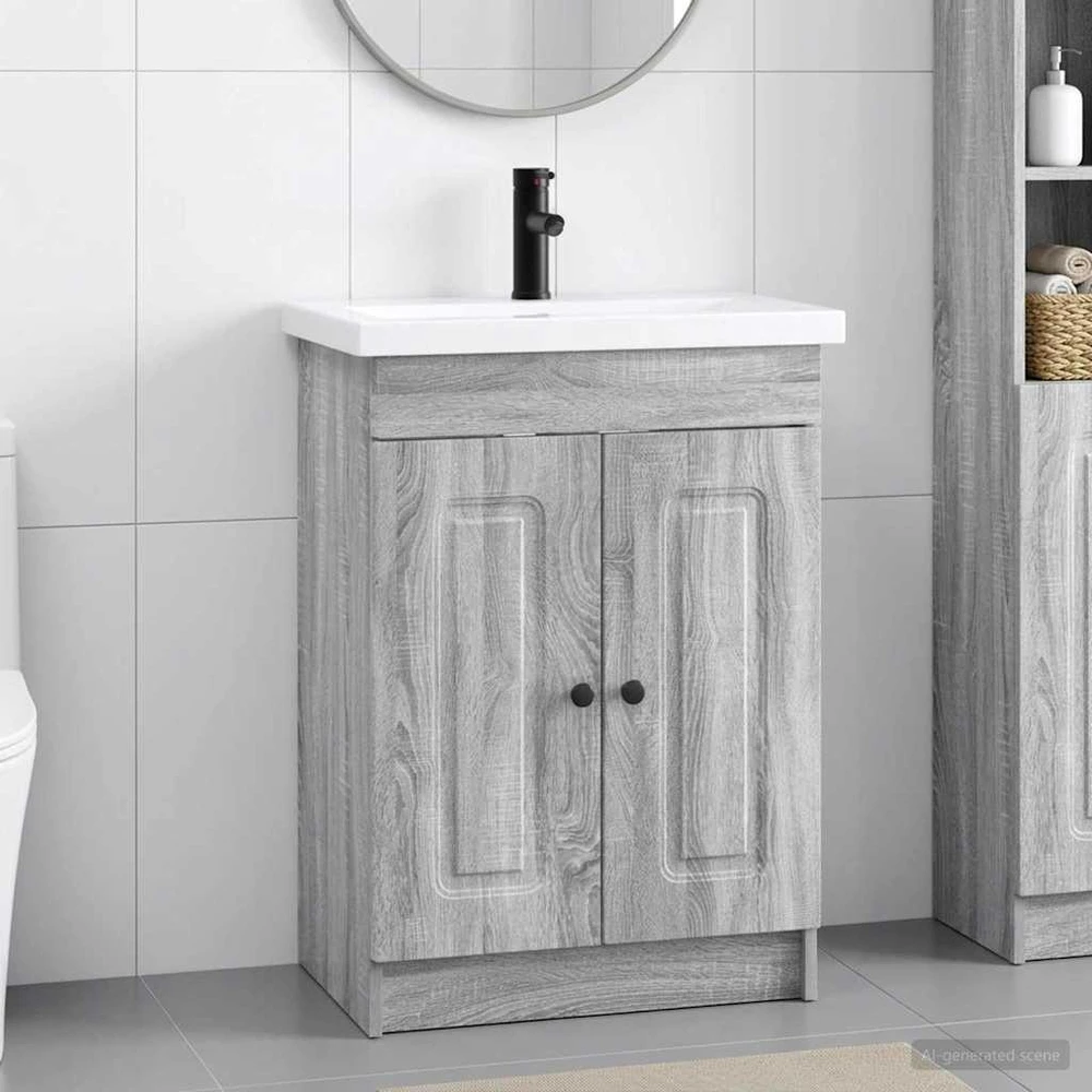 Vonios baldų rinkinys Pilka Sonoma 78,5 x 37,5 x 81 cm