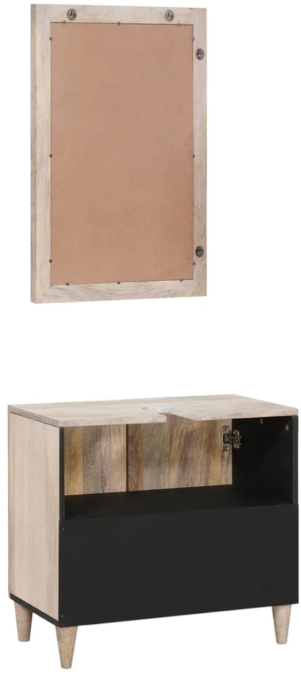 Vonios baldų rinkinys 2 vnt. Balta 62 x 33 x 58 cm