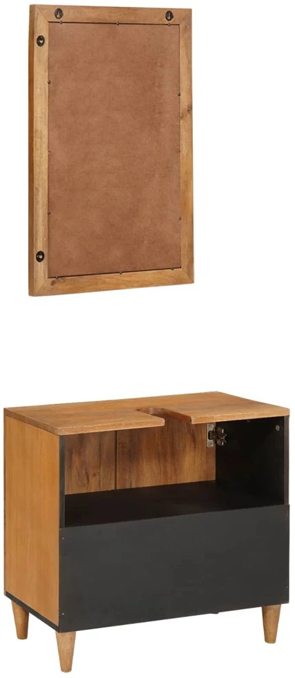 Vonios baldų rinkinys 2 vnt. Ruda 62 x 33 x 58 cm