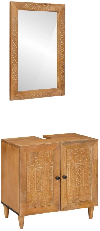 Vonios baldų rinkinys 2 vnt. Ruda 62 x 33 x 58 cm
