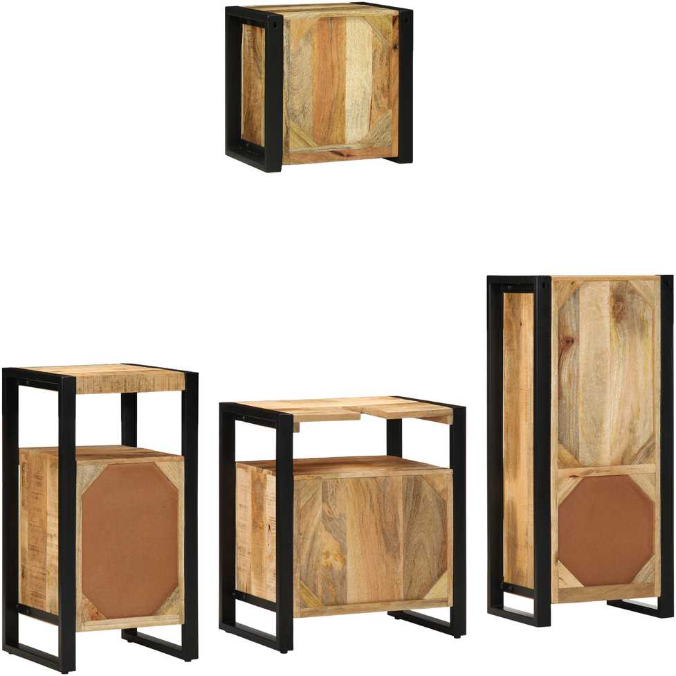 Vonios baldų rinkinys 4 vnt. Ruda ir juoda 55 x 35 x 60 cm