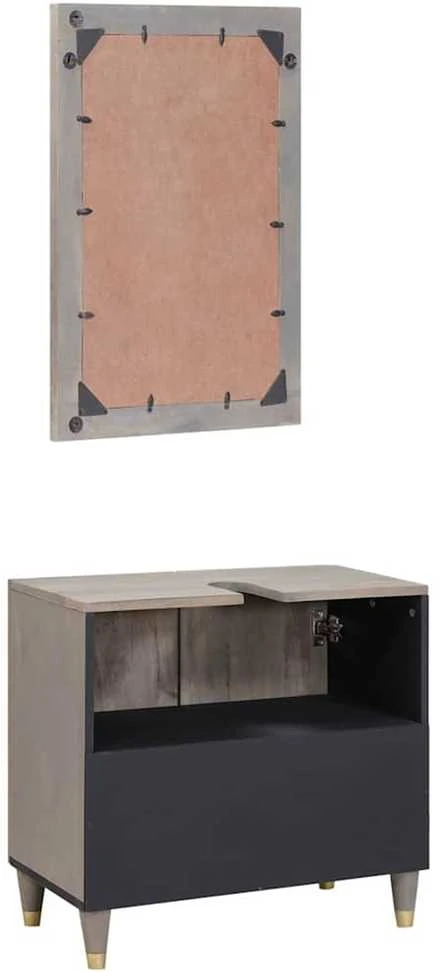 Vonios spintos komplektas 2 vnt. Pilka 62 x 33 x 58 cm