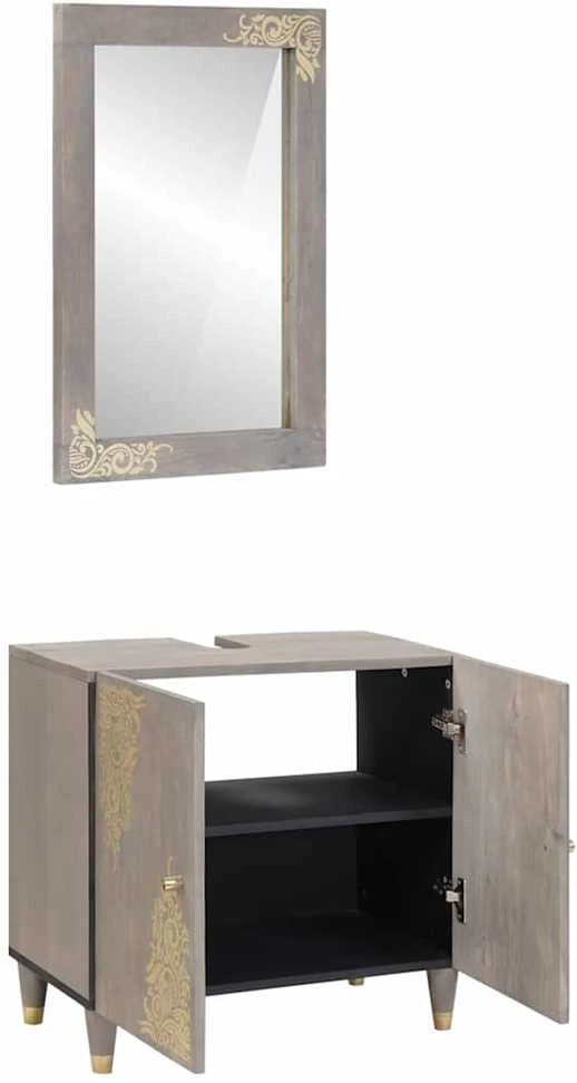 Vonios spintos komplektas 2 vnt. Pilka 62 x 33 x 58 cm