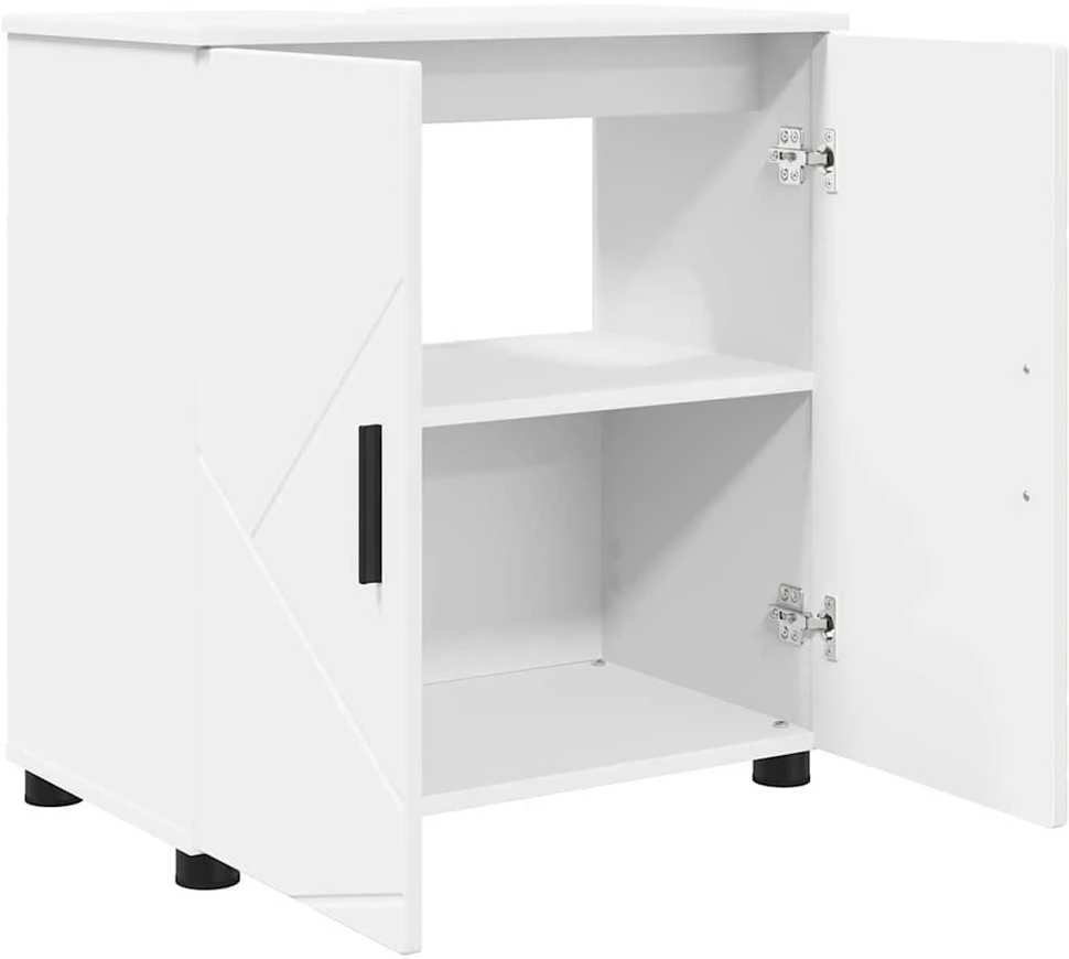 Vonios baldų rinkinys 3 vnt. Balta 61 x 35 x 64 cm