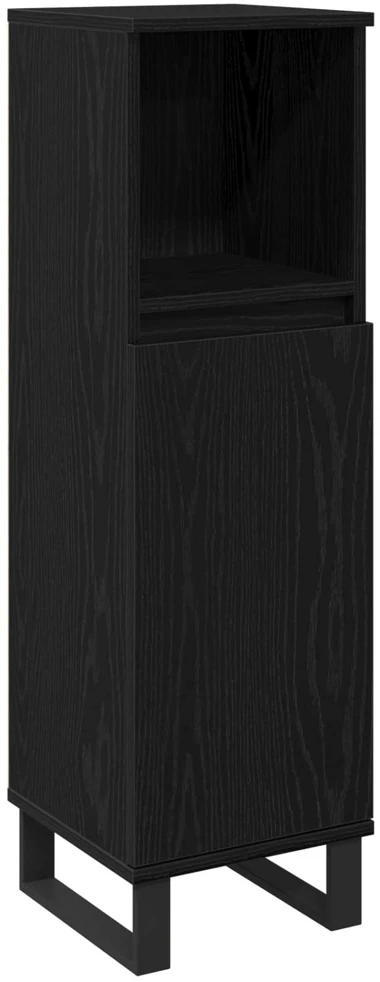 Vonios baldų rinkinys 3 vnt. Juodas ąžuolas 30 x 30 x 190 cm