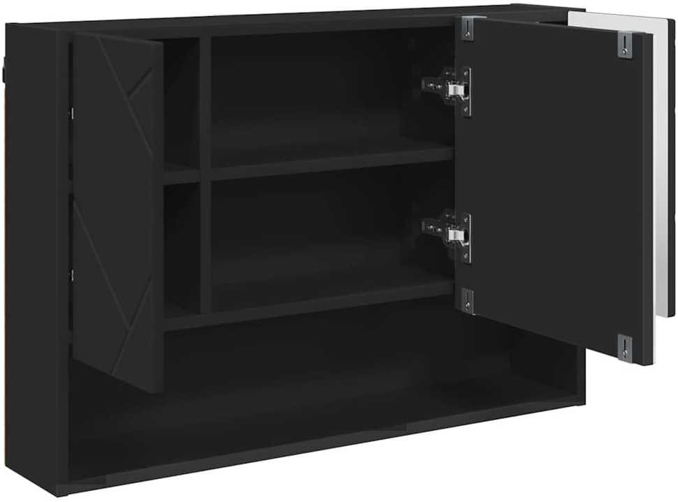 Vonios baldų rinkinys 3 vnt. Juoda 76,5 x 35 x 64 cm