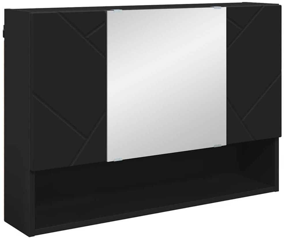Vonios baldų rinkinys 5 vnt. Juoda 35 x 30 x 192 cm