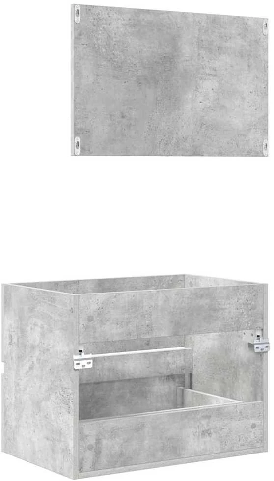 Vonios baldų rinkinys Betono pilka 60 x 38,3 x 45 cm