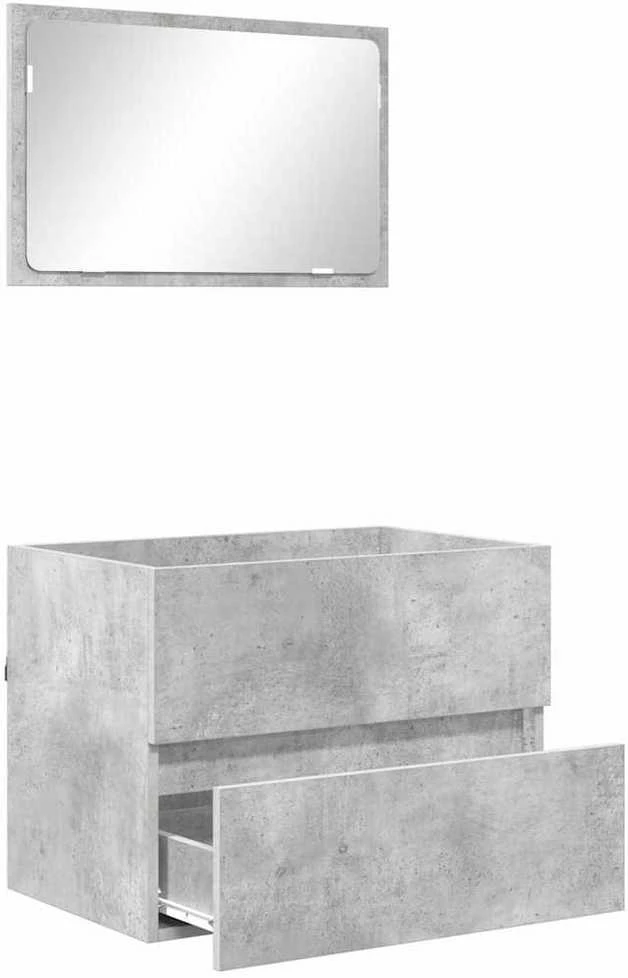 Vonios baldų rinkinys Betono pilka 60 x 38,3 x 45 cm