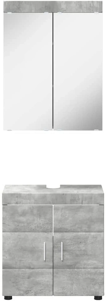 Vonios baldų rinkinys TULUM 2 vnt. Betono pilka 60 x 34 x 63 cm