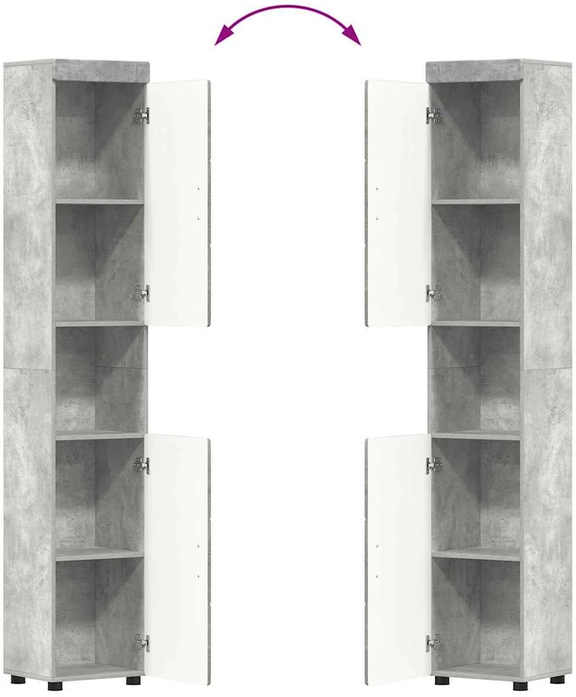 Vonios baldų rinkinys TULUM 3 vnt. Betono pilka 60 x 34 x 63 cm