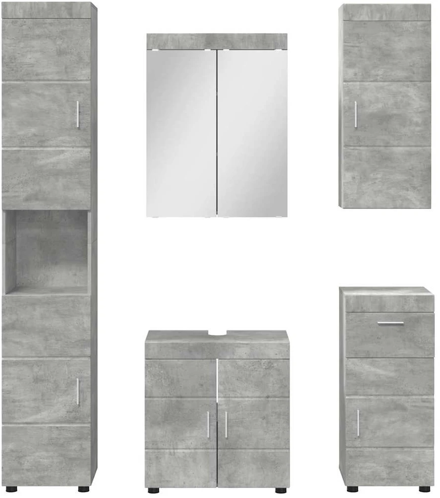 Vonios baldų rinkinys TULUM 5 vnt. Betono pilka 60 x 34 x 63 cm