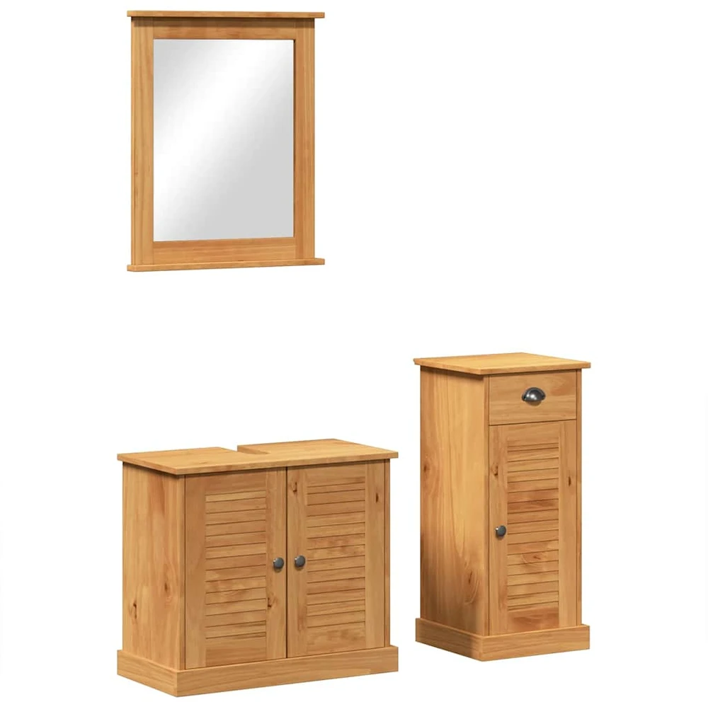 Vonios baldų rinkinys VIGO 3 vnt. Medus ruda 37.5 x 34 x 80 cm