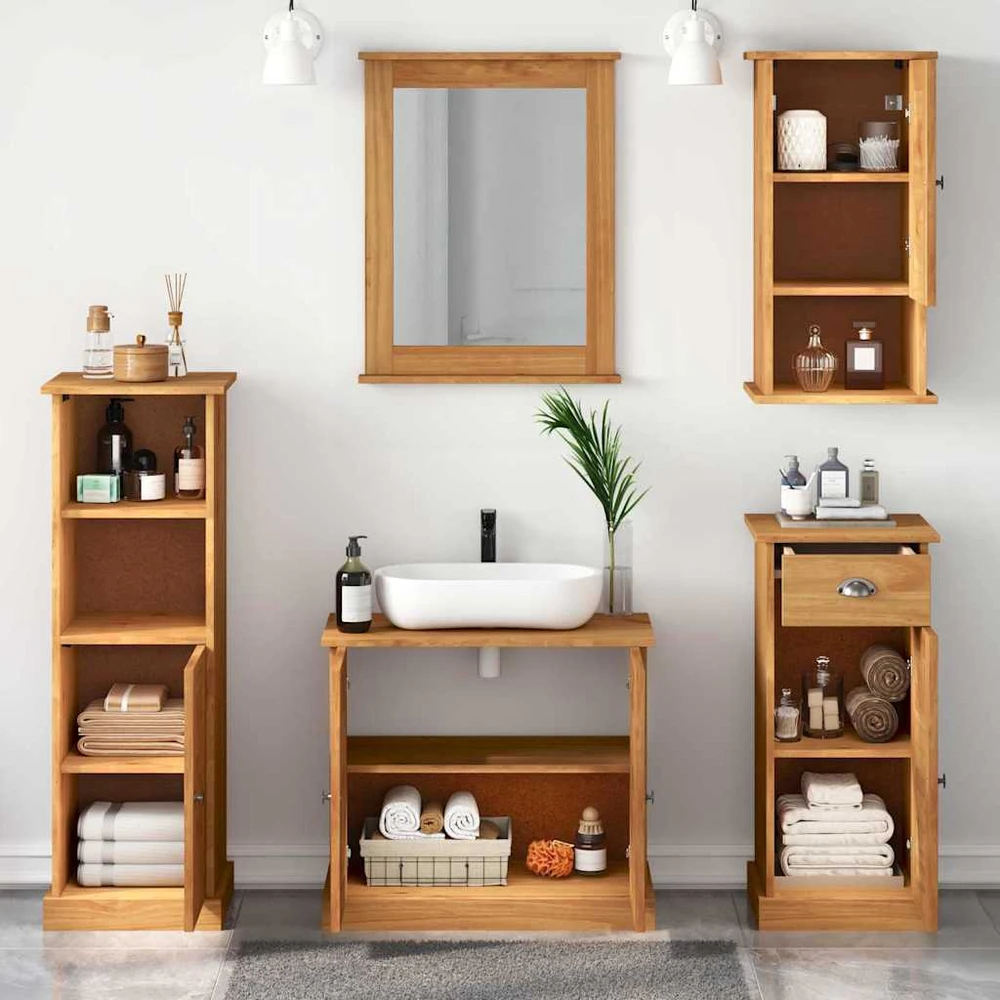 Vonios baldų rinkinys VIGO 5 vnt. Medus ruda 37 x 34 x 110 cm
