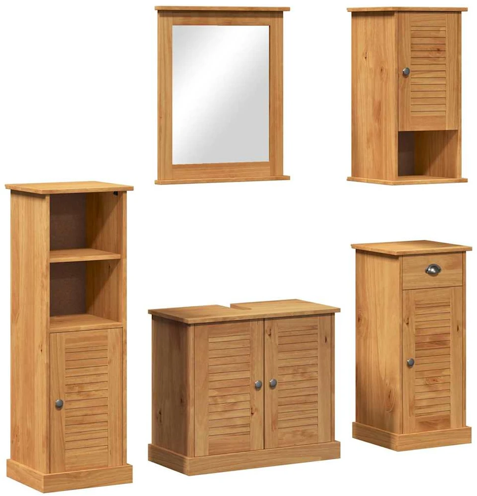Vonios baldų rinkinys VIGO 5 vnt. Medus ruda 37 x 34 x 110 cm