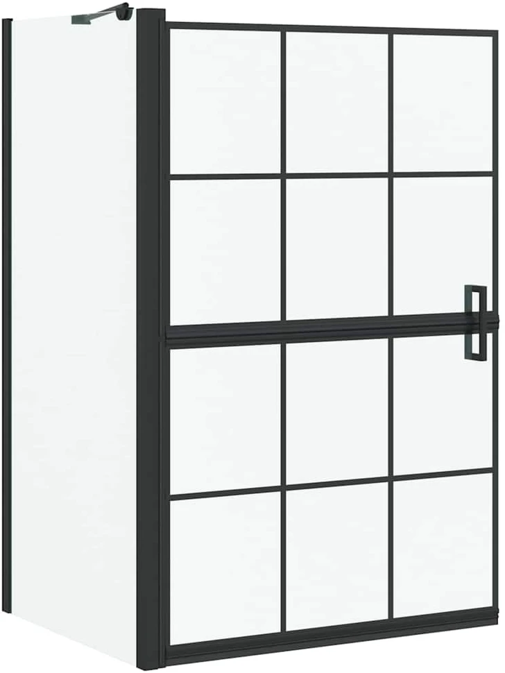 Vonios dušo ekranas Juoda ir permatoma 80 x 68 x 128 cm