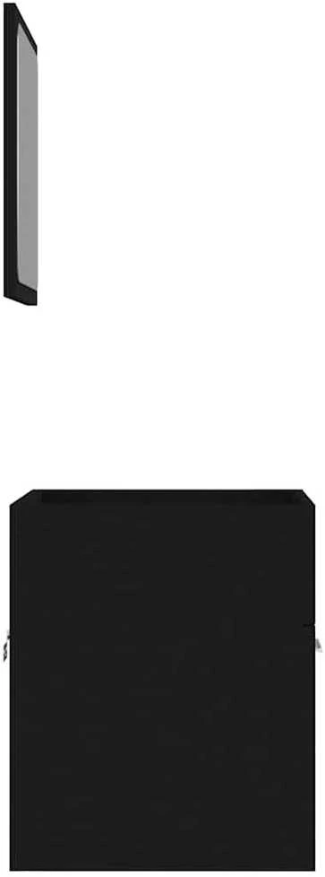 Vonios kambario baldų komplektas, 2 dalių, juodos spalvos, MDP