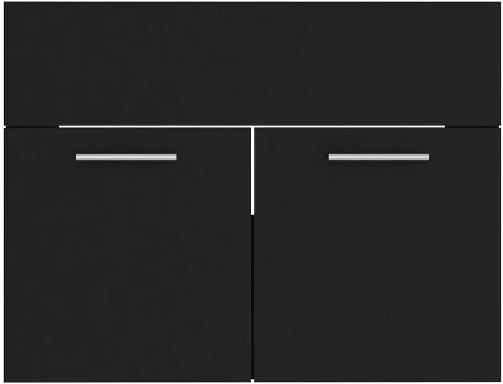 Vonios kambario baldų komplektas, juodos spalvos, MDP