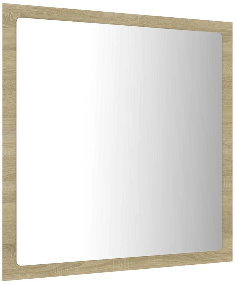 Vonios kambario LED veidrodis, ąžuolo, 40x8,5x37cm, akrilas