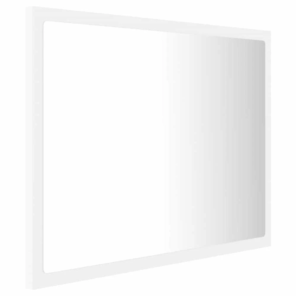 Vonios kambario LED veidrodis, baltas, 60x8,5x37cm, akrilas