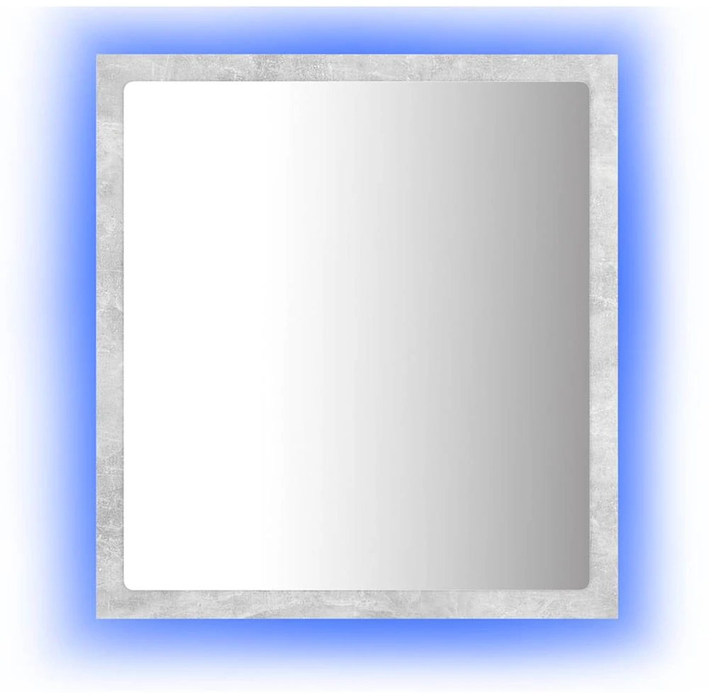 Vonios kambario LED veidrodis, betono, 40x8,5x37cm, akrilas