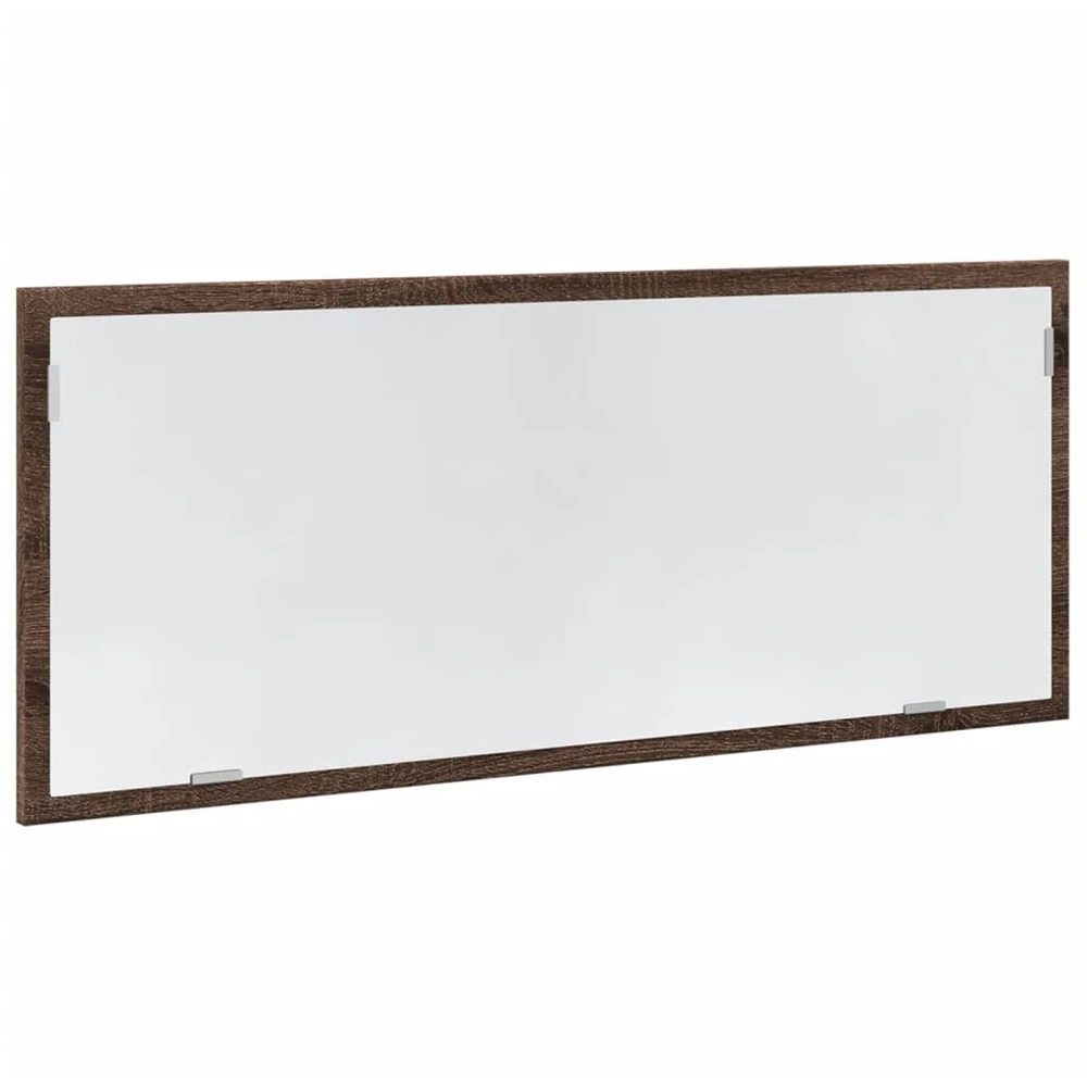 Vonios kambario LED veidrodis, rudas, 100x8,5x37cm, mediena