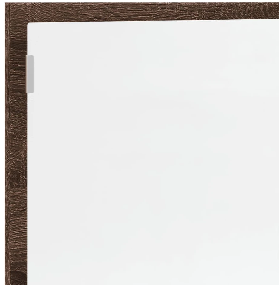 Vonios kambario LED veidrodis, rudas, 100x8,5x37cm, mediena
