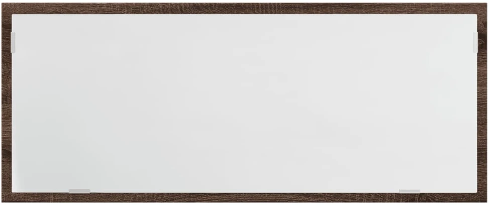 Vonios kambario LED veidrodis, rudas, 100x8,5x37cm, mediena
