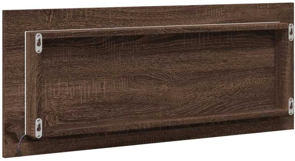 Vonios kambario LED veidrodis, rudas, 100x8,5x37cm, mediena
