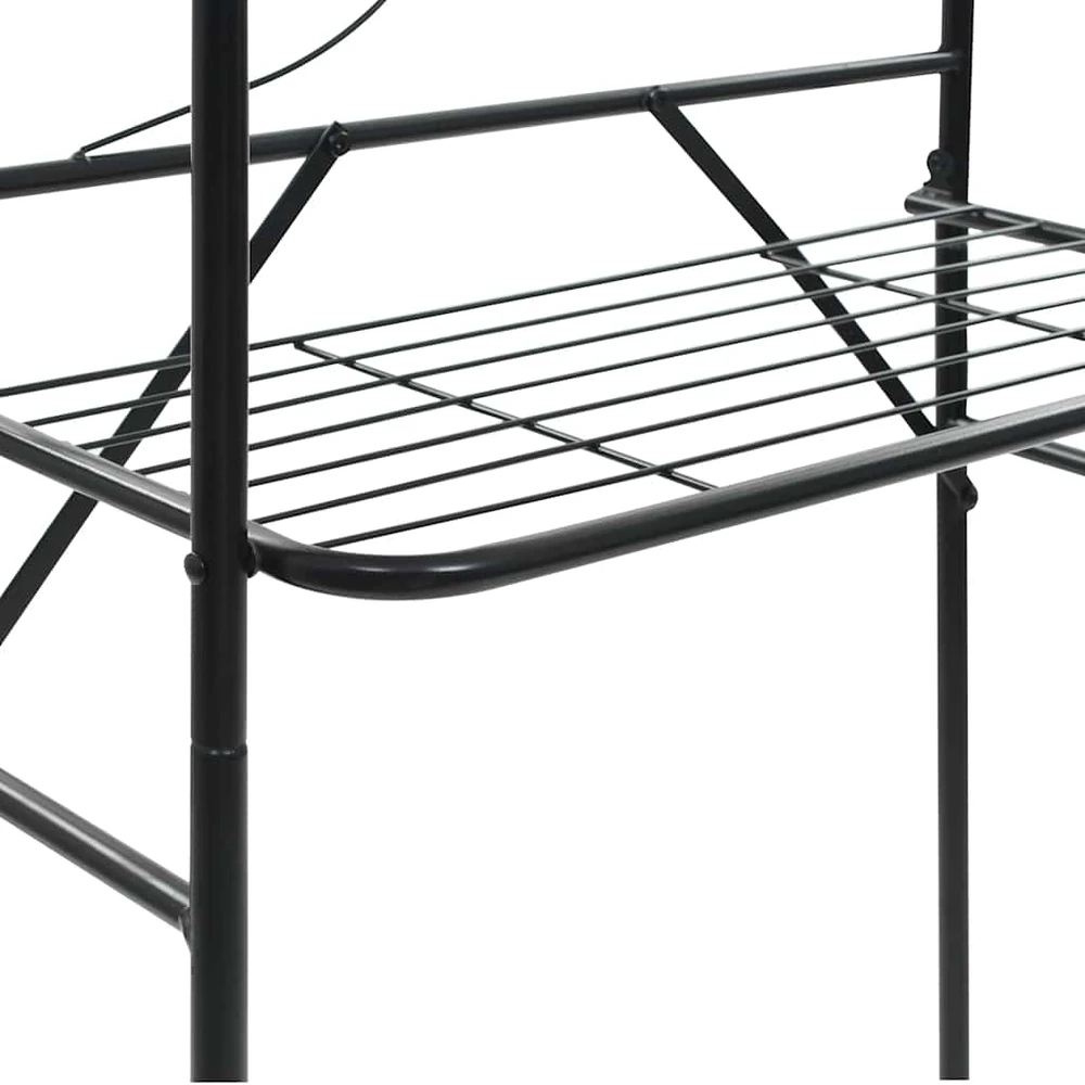 Vonios kambario lentyna, juoda, 60x33x174 cm
