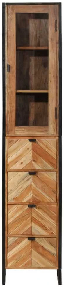Vonios kambario spintelė, 40x27x190cm, geležis/akacijos masyvas