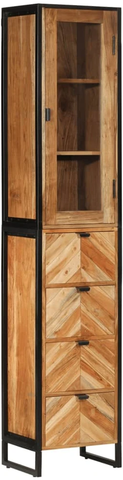 Vonios kambario spintelė, 40x27x190cm, geležis/akacijos masyvas