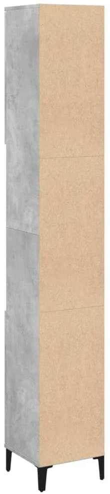 Vonios kambario spintelė, betono pilka, 30x30x190cm, mediena