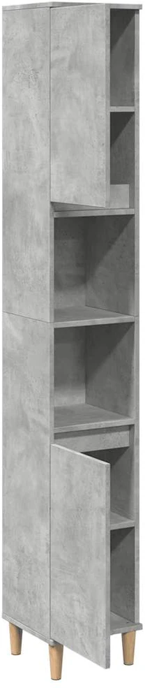 Vonios kambario spintelė, betono pilka, 30x30x190cm, mediena