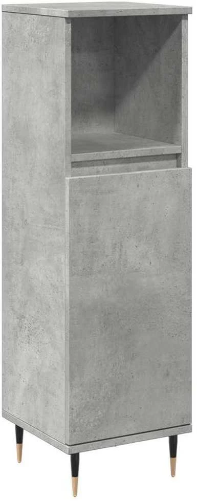 Vonios kambario spintelė, betono pilka, 30x30x100cm, mediena