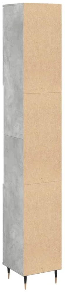 Vonios kambario spintelė, betono pilka, 30x30x190cm, mediena