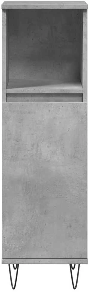 Vonios kambario spintelė, betono pilka, 30x30x100cm, mediena