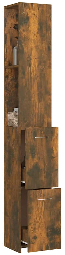 Vonios kambario spintelė, dūminio ąžuolo, 25x26,5x170 cm