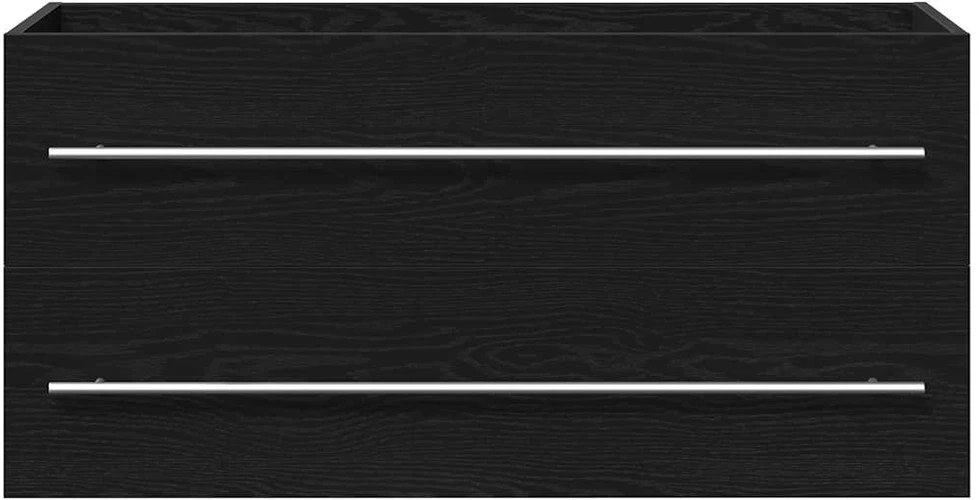 Vonios kambario spintelė, praustuvas, juodo ąžuolo spalvos, 100x38,5x48 cm, inžinerinė mediena