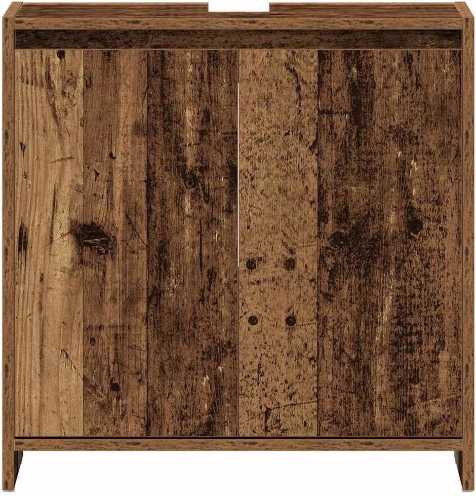 Vonios kambario spintelė, praustuvas, senovinė mediena, 60x33x60 cm, inžinerinė mediena