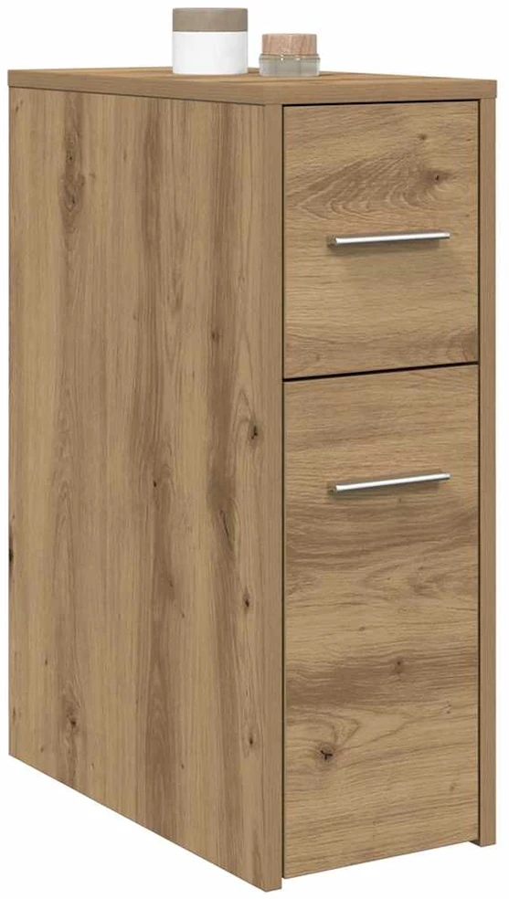 Vonios kambario spintelė su ratukais, artisano ąžuolo, mediena